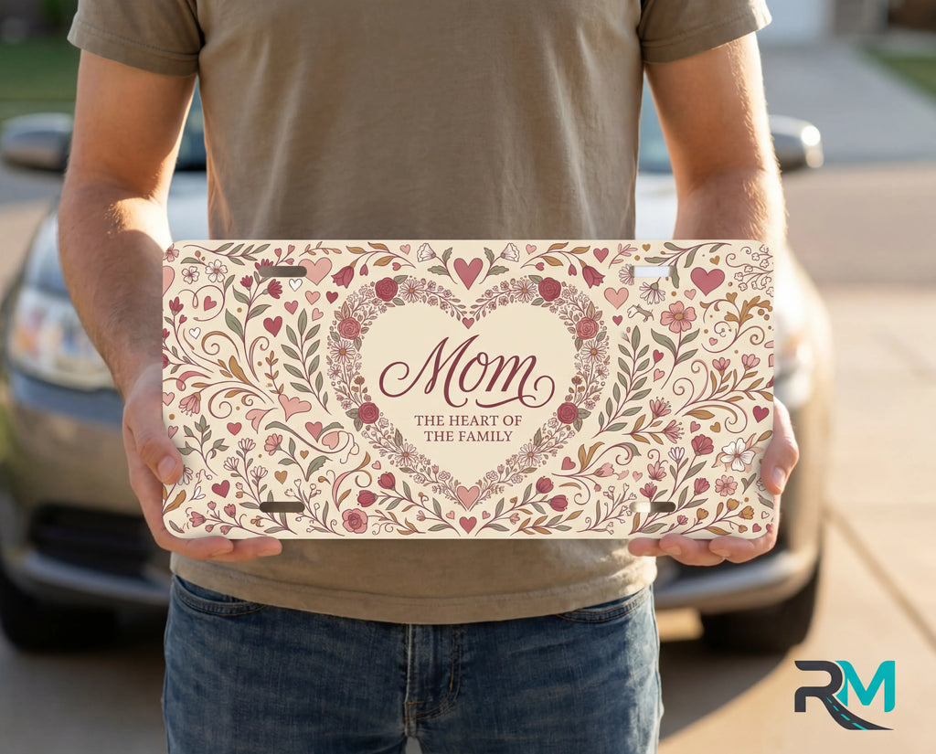 Mom Heart of the Family Vanity Plate