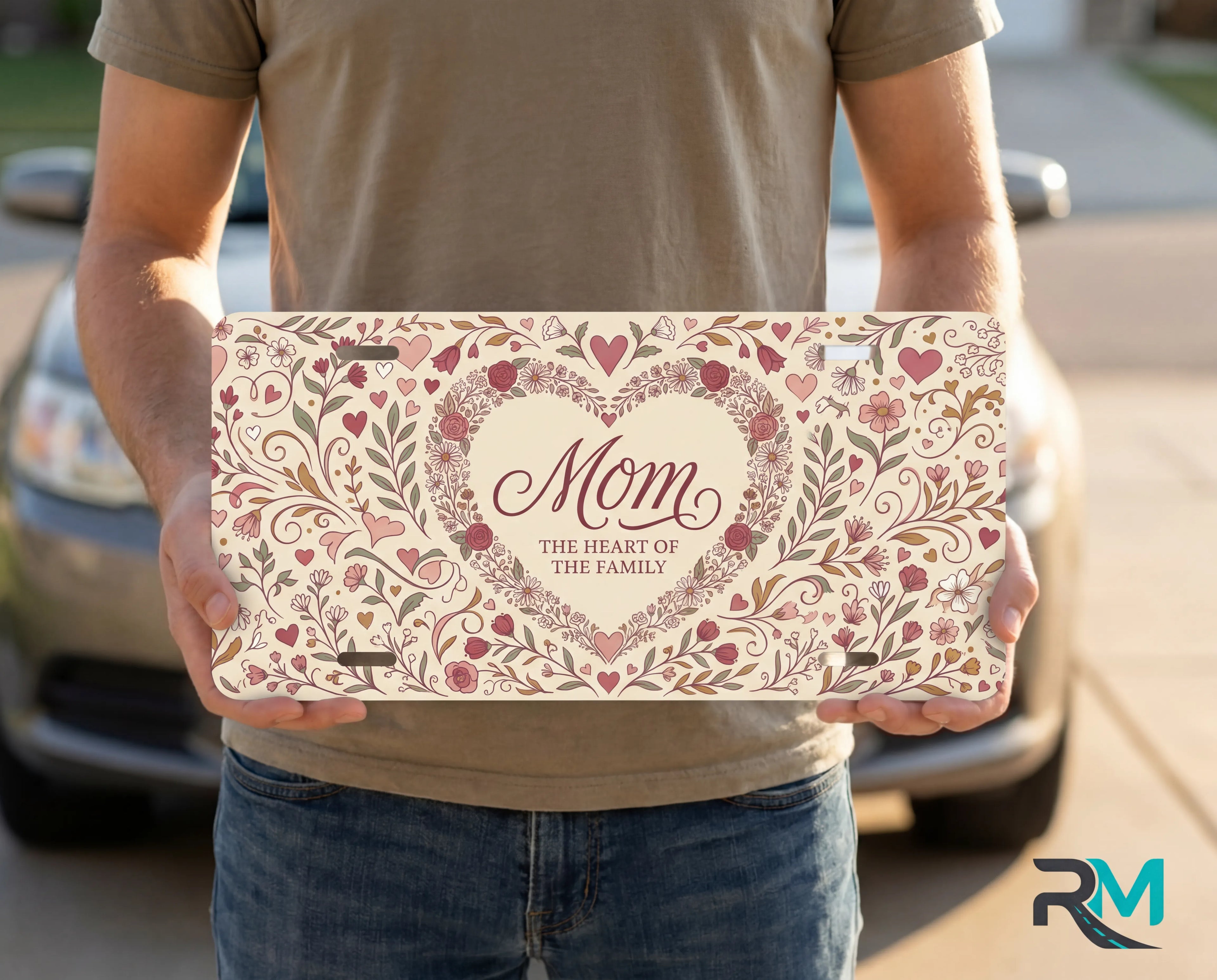 Mom Heart of the Family Vanity Plate