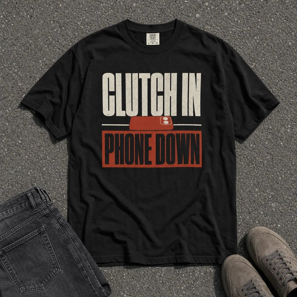 Phone Down Driving Typography Tee - Road Muse