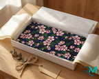Pink Floral Pattern Navy Botanical Vanity Plate - Road Muse