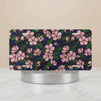 Pink Floral Pattern Navy Botanical Vanity Plate - Road Muse