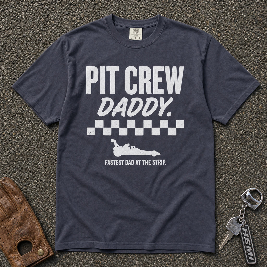 Pit Crew Daddy Checkered Flag Tee - Road Muse