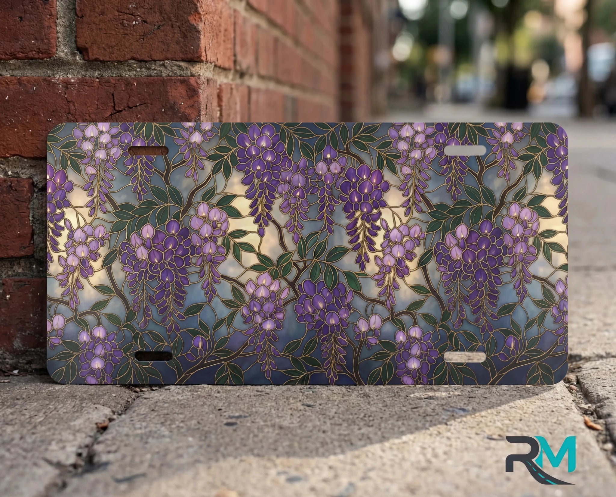 Purple Wisteria Floral Vanity Plate - Road Muse