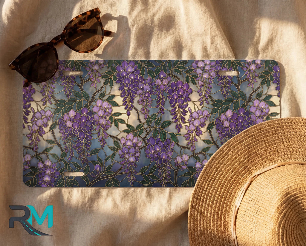 Purple Wisteria Floral Vanity Plate - Road Muse