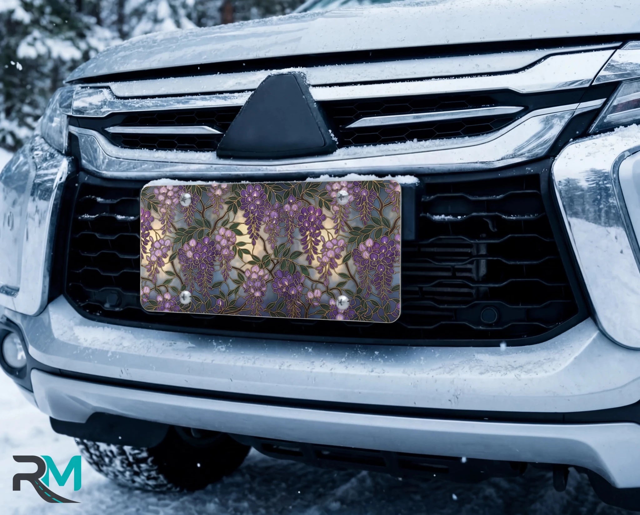 Purple Wisteria Floral Vanity Plate - Road Muse