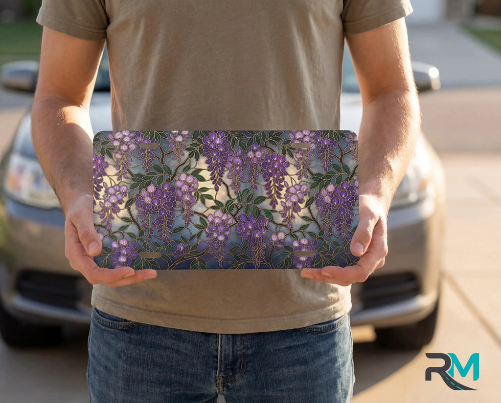 Purple Wisteria Floral Vanity Plate - Road Muse