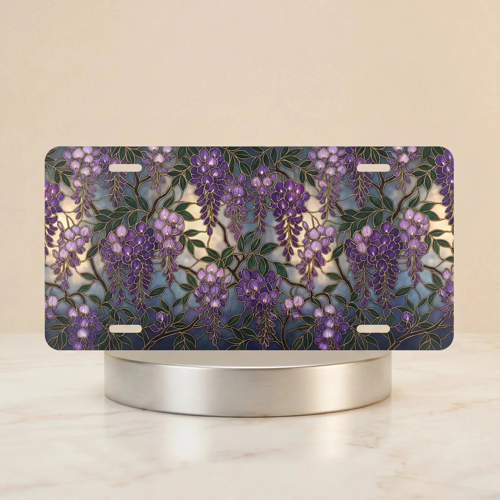 Purple Wisteria Floral Vanity Plate - Road Muse