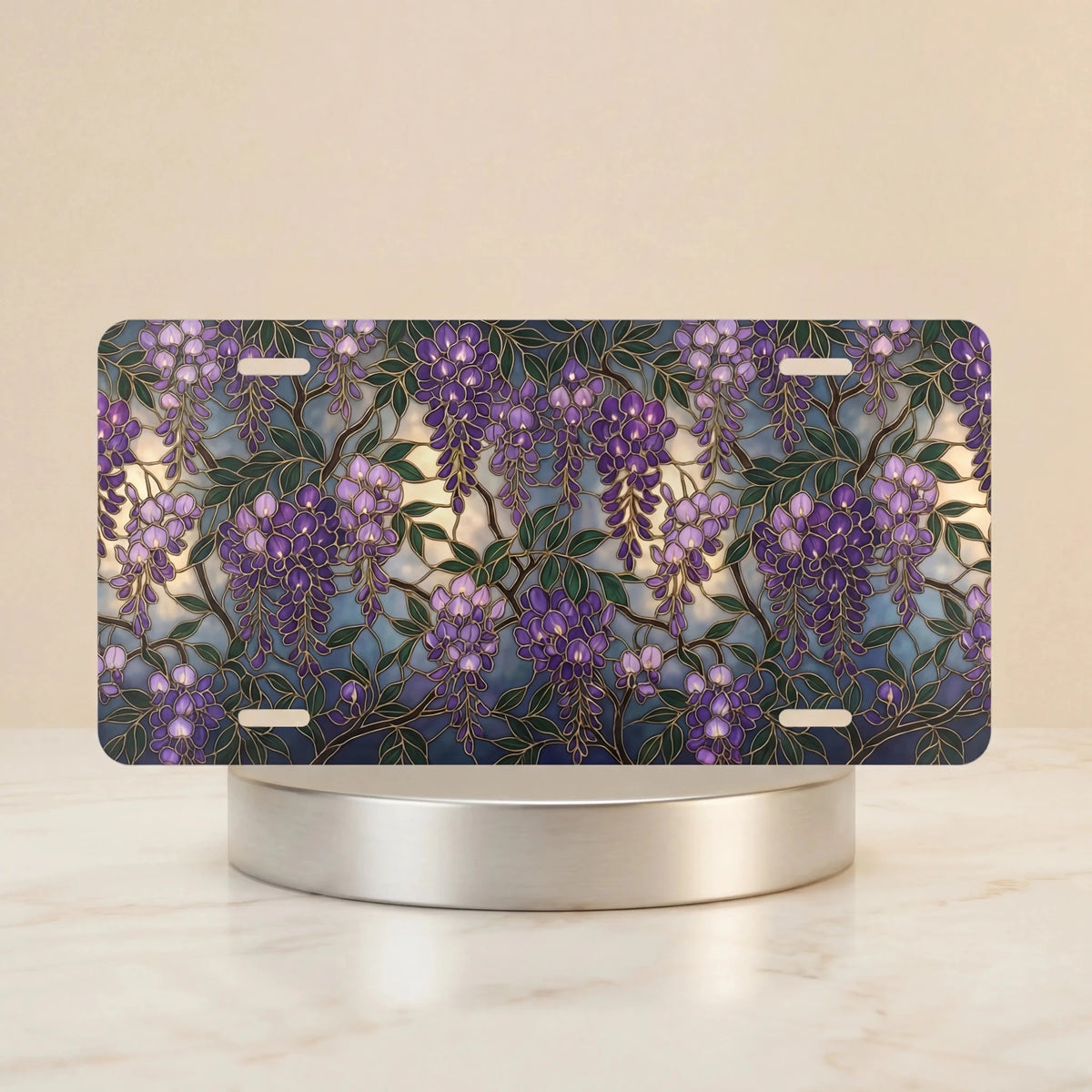 Purple Wisteria Floral Vanity Plate - Road Muse