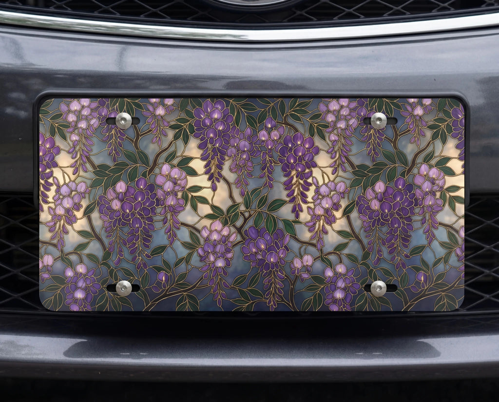 Purple Wisteria Floral Vanity Plate - Road Muse