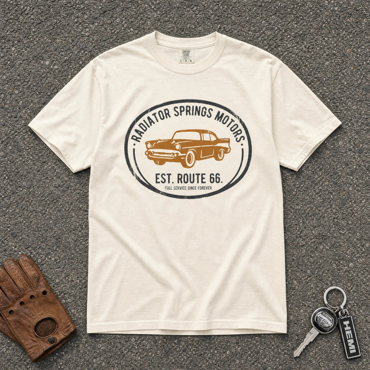 Radiator Springs Route 66 Retro Tee - Road Muse