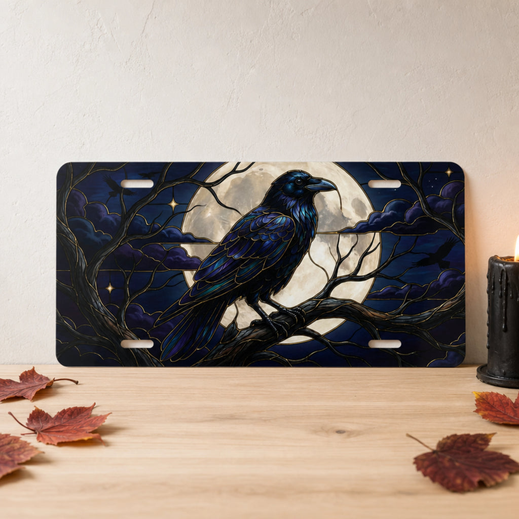 Moonlit Raven Vanity Plate