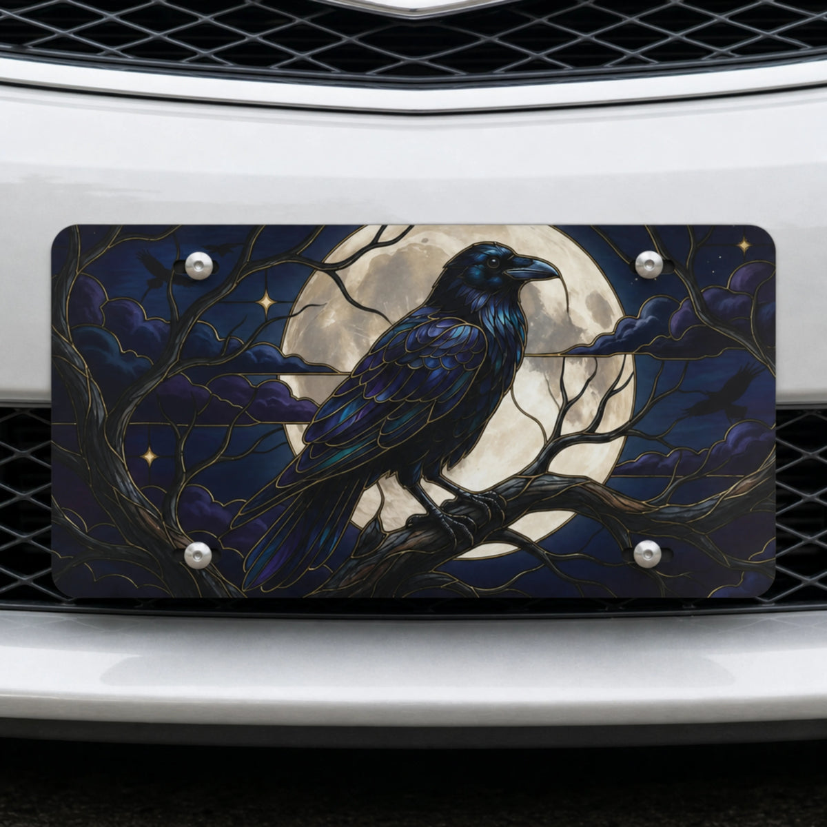 Moonlit Raven Vanity Plate