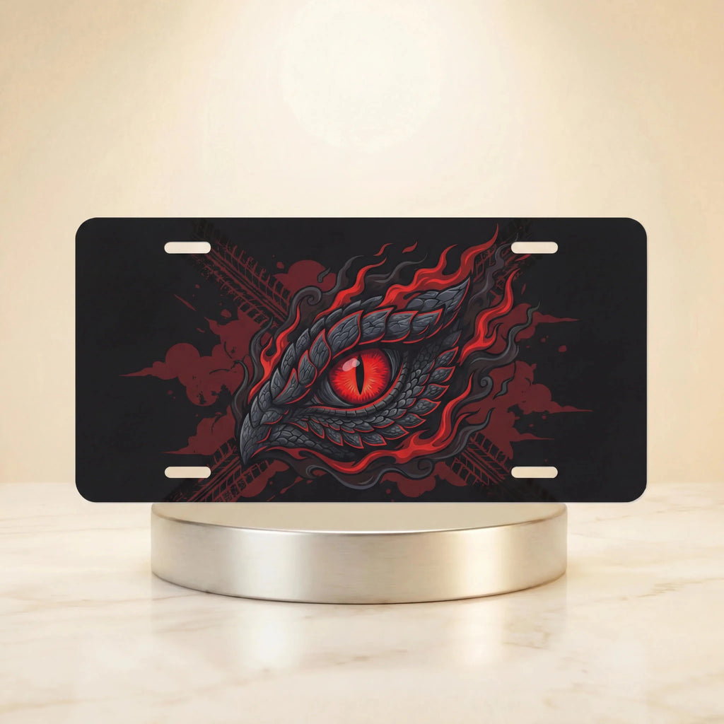 Red Dragon Eye Vanity Plate - Road Muse