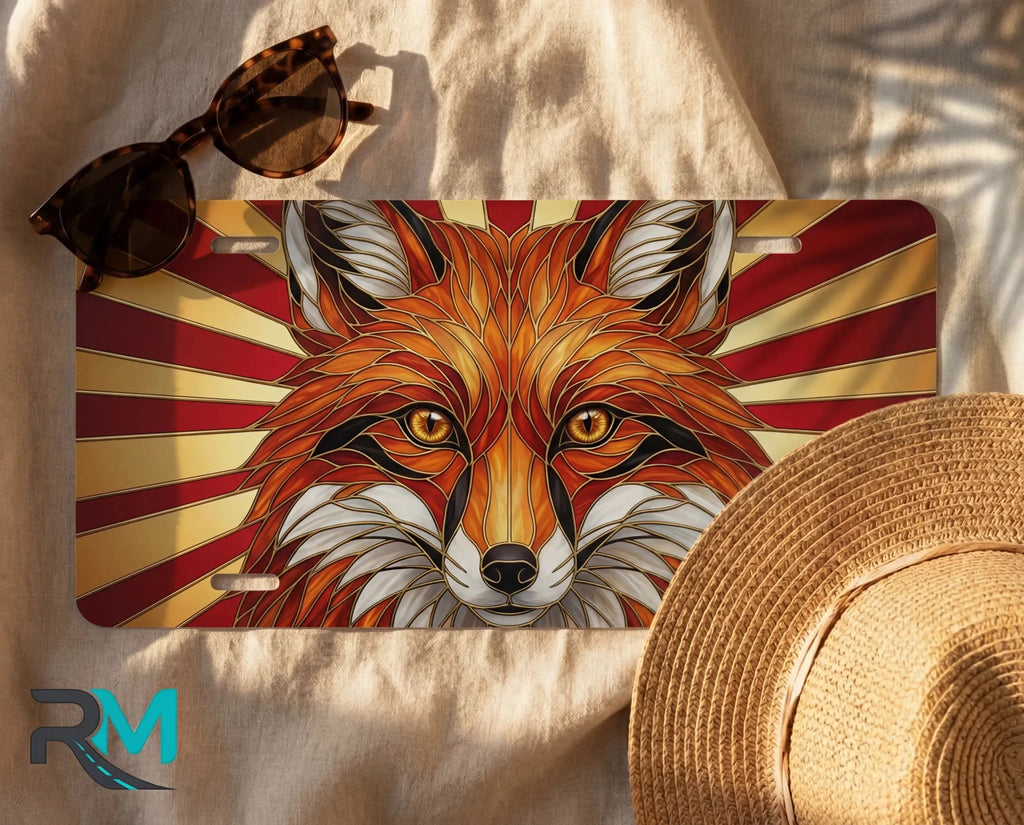 Red Fox Face Vanity Plate - Road Muse
