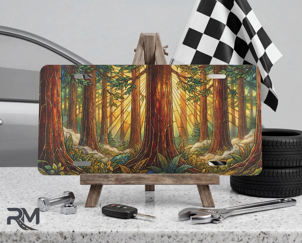 Redwood Forest Scenic Vanity Plate - Road Muse