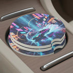 Retro Neon Drift Car Coasters Set - Road Muse