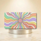Retro Rainbow Sunburst Pastel Vanity Plate - Road Muse