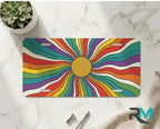 Retro Rainbow Sunburst Vanity Plate - Road Muse