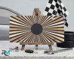 Retro Striped Sunburst Vanity Plate - Road Muse