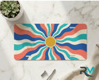 Retro Sunburst Colorful Wave Vanity Plate - Road Muse