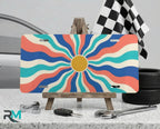 Retro Sunburst Colorful Wave Vanity Plate - Road Muse