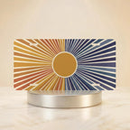 Retro Sunburst Indigo Sunrise Vanity Plate - Road Muse