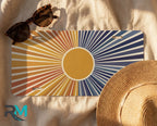 Retro Sunburst Indigo Sunrise Vanity Plate - Road Muse