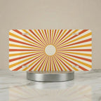 Retro Sunburst Orange Yellow Radiant Vanity Plate - Road Muse
