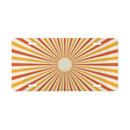 Retro Sunburst Orange Yellow Radiant Vanity Plate - Road Muse