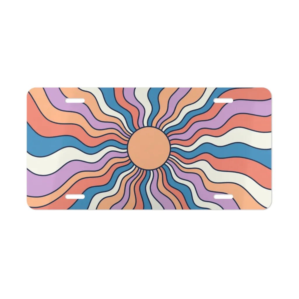 Retro Sunburst Vanity Plate - Road Muse