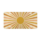 Retro Sunburst Yellow Orange Vanity Plate - Road Muse