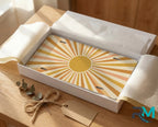 Retro Sunburst Yellow Orange Vanity Plate - Road Muse