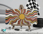 Retro Wavy Sun Vanity Plate - Road Muse