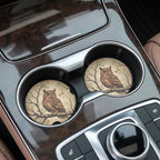 Rustic Owl Car Coasters Set - Road Muse