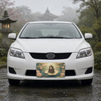 Samurai Frog on Lotus Pond Vanity Plate - Road Muse