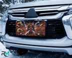 Samurai Mask Lightning Vanity Plate - Road Muse