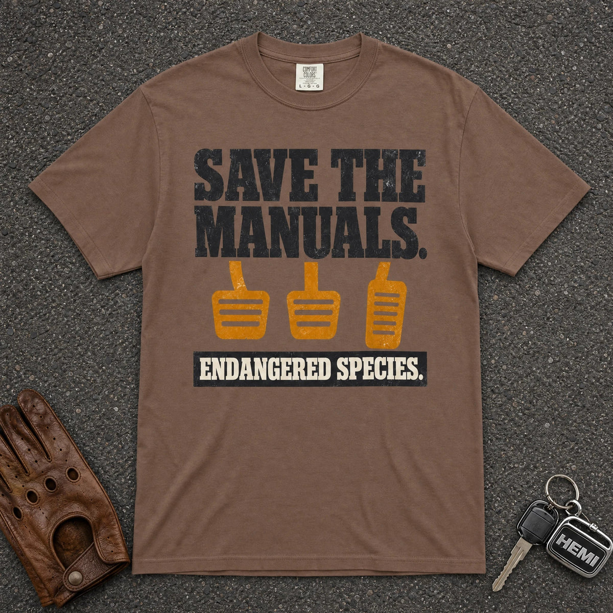 Save the Manuals Endangered Species Tee - Road Muse