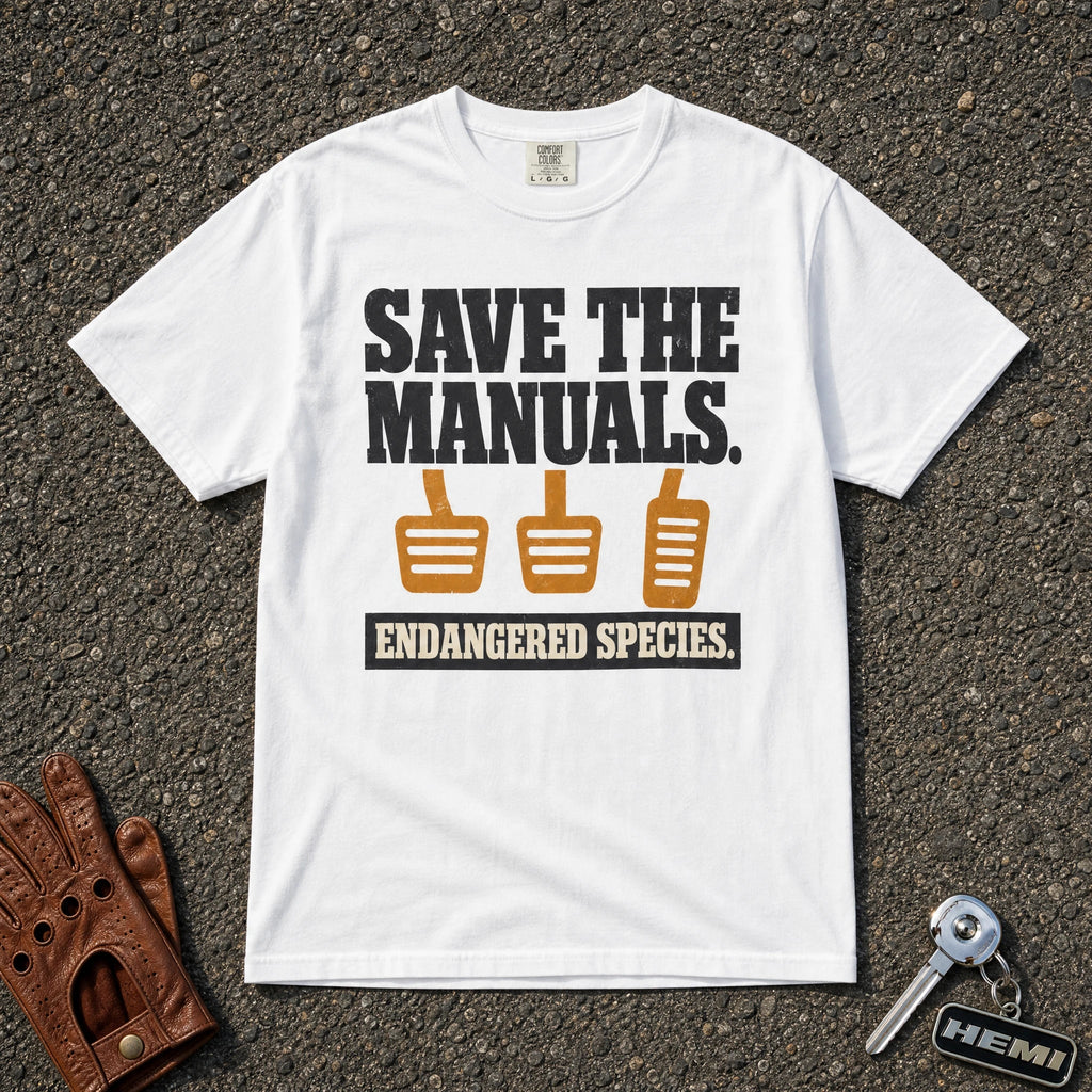 Save the Manuals Endangered Species Tee - Road Muse
