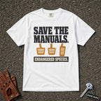 Save the Manuals Endangered Species Tee - Road Muse