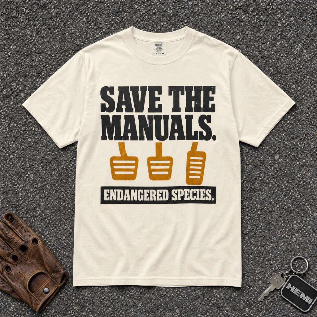 Save the Manuals Endangered Species Tee - Road Muse