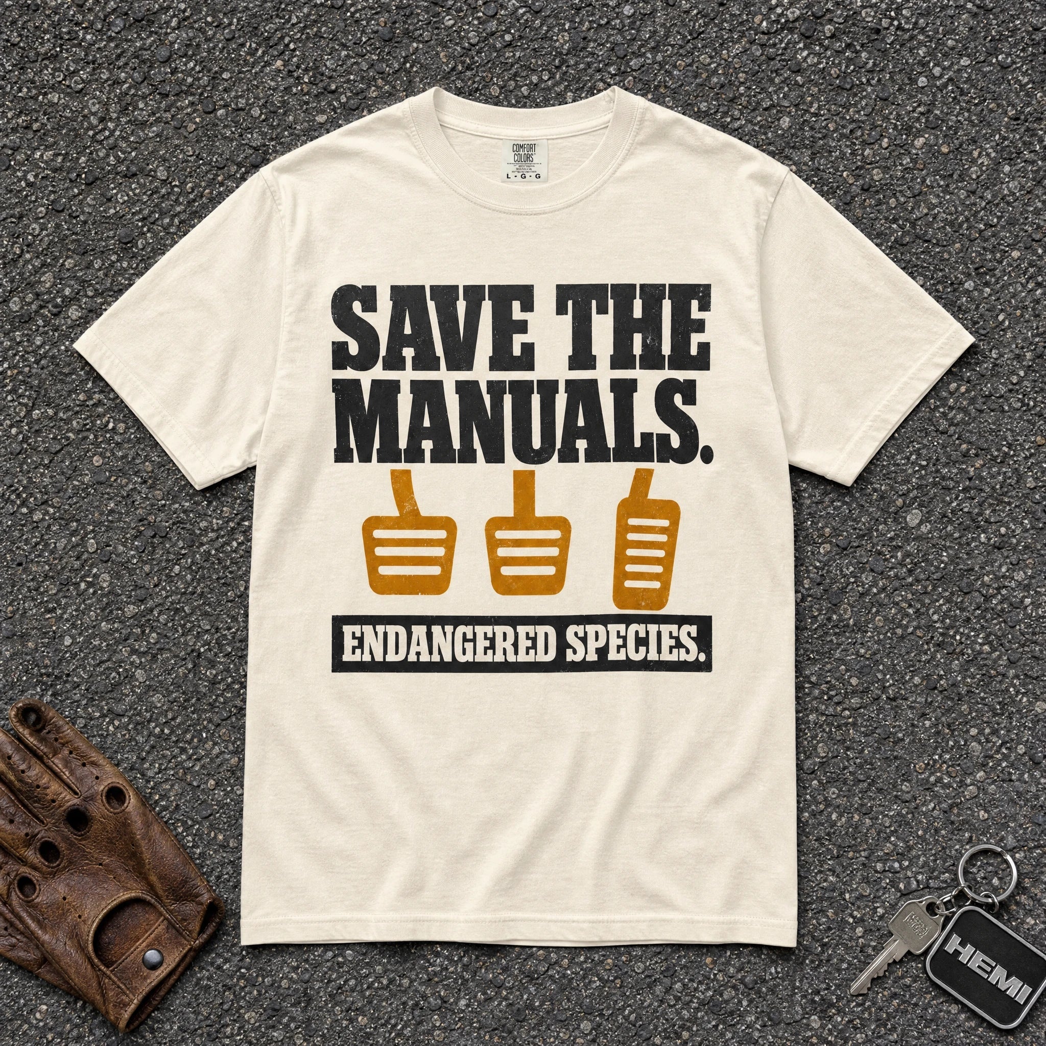 Save the Manuals Endangered Species Tee - Road Muse