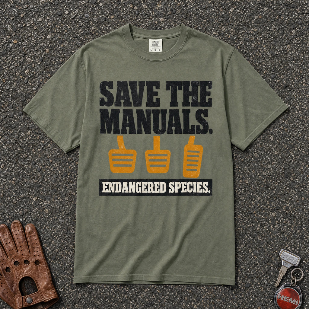 Save the Manuals Endangered Species Tee - Road Muse