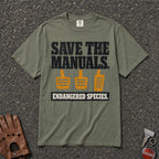 Save the Manuals Endangered Species Tee - Road Muse