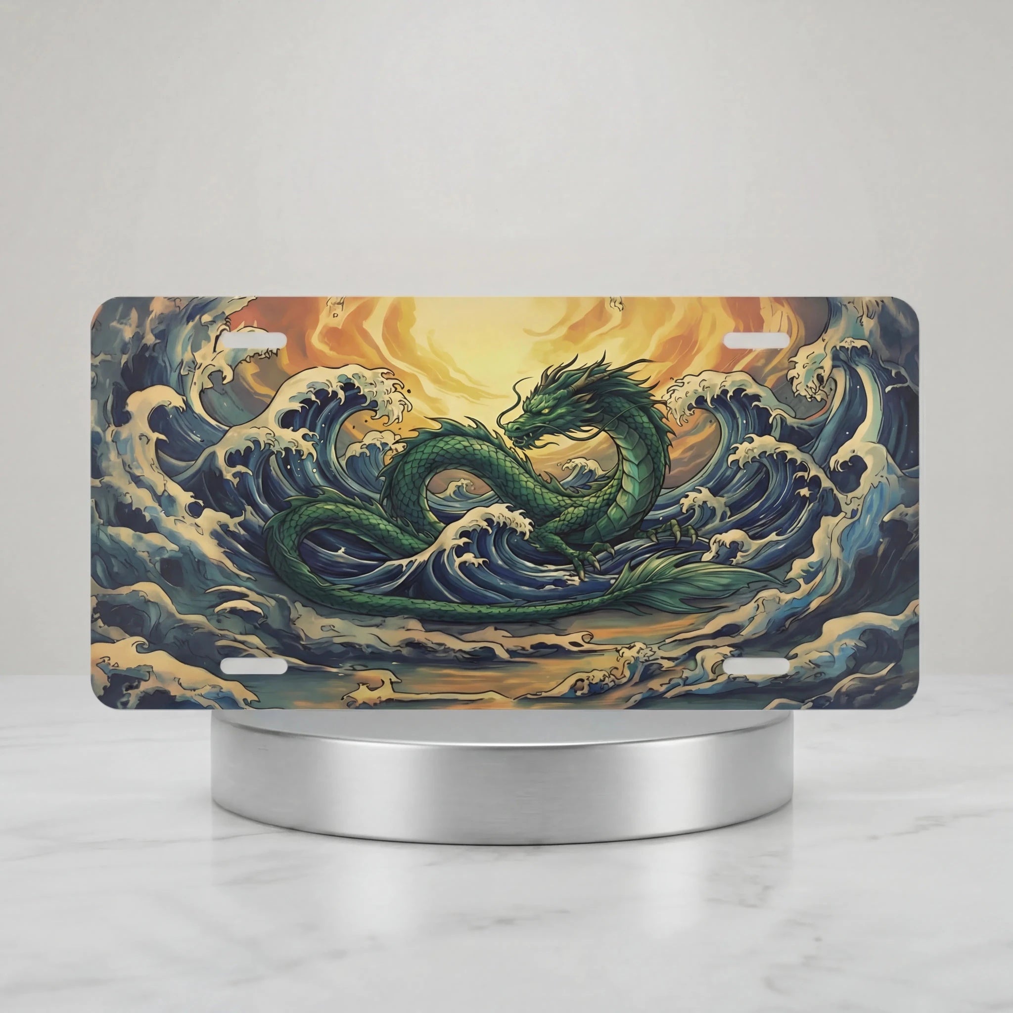 Sea Dragon Ocean Waves Vanity Plate - Road Muse