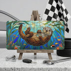 Sea Otter Stained Glass Vanity Plate - Road Muse