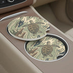 Sea Turtle Illustration Car Coasters Set - Road Muse