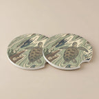 Sea Turtle Illustration Car Coasters Set - Road Muse