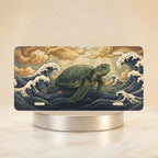 Sea Turtle Ocean Waves Vanity Plate - Road Muse