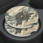 Sea Turtle Wave Car Coasters Set - Road Muse