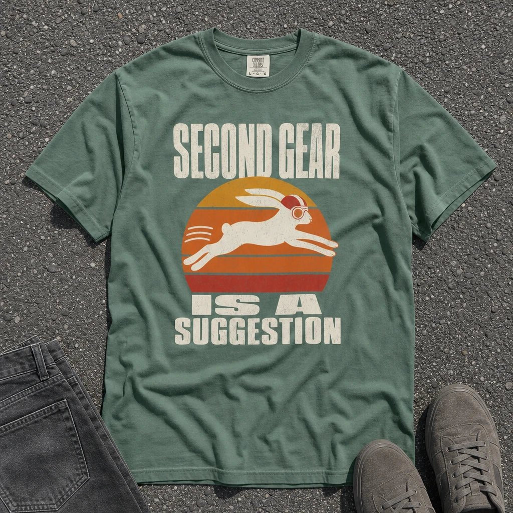 Second Gear Is A Suggestion Retro Hare Tee - Road Muse